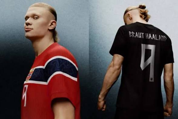 Maillot Équipe de Norvège Coupe du Monde 2026 Floqué Haaland